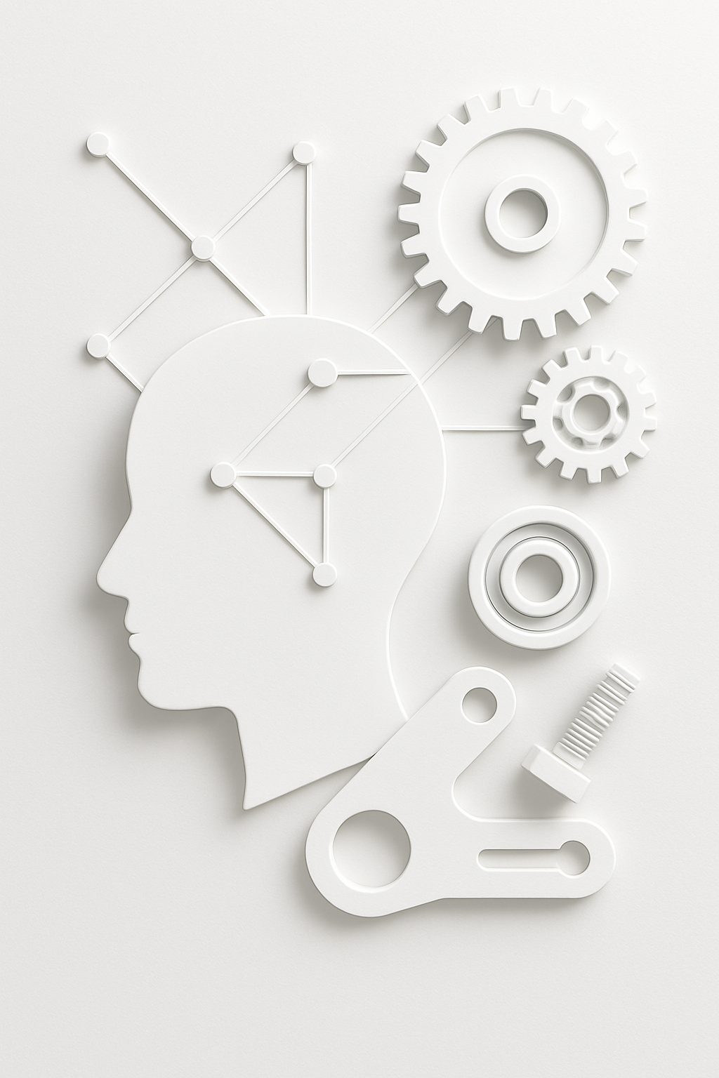 I need a white background abstract image for intelligent process design for humanintesive manufacturing I need the image to show mechnical parts I wan-2 I need a white background abstract image for intelligent process design for humanintesive manufacturing I need the image to show mechnical parts I wan-2