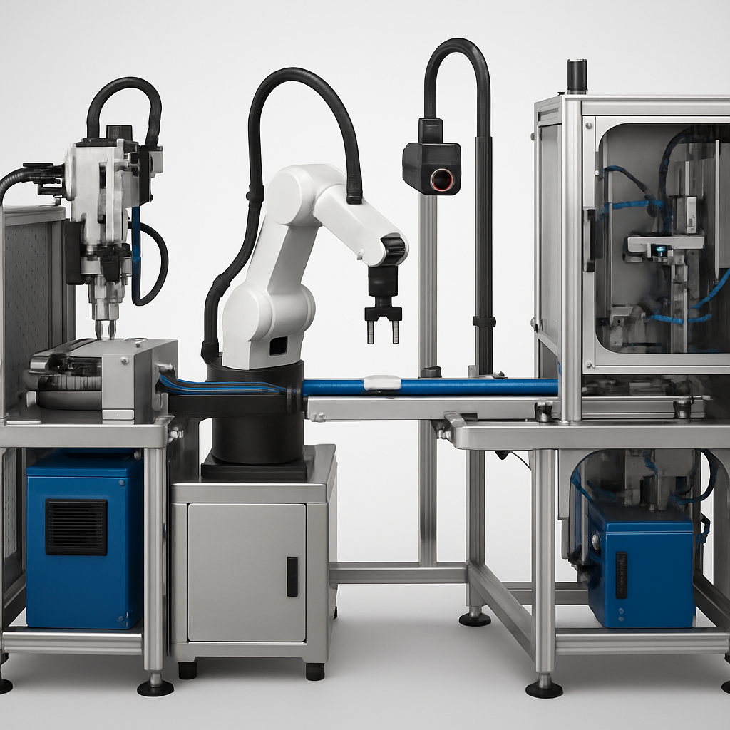 I need an image to describe what I am saying below No text Its for a business websiteWe design and build smallfootprint automated systems that sit dir-3