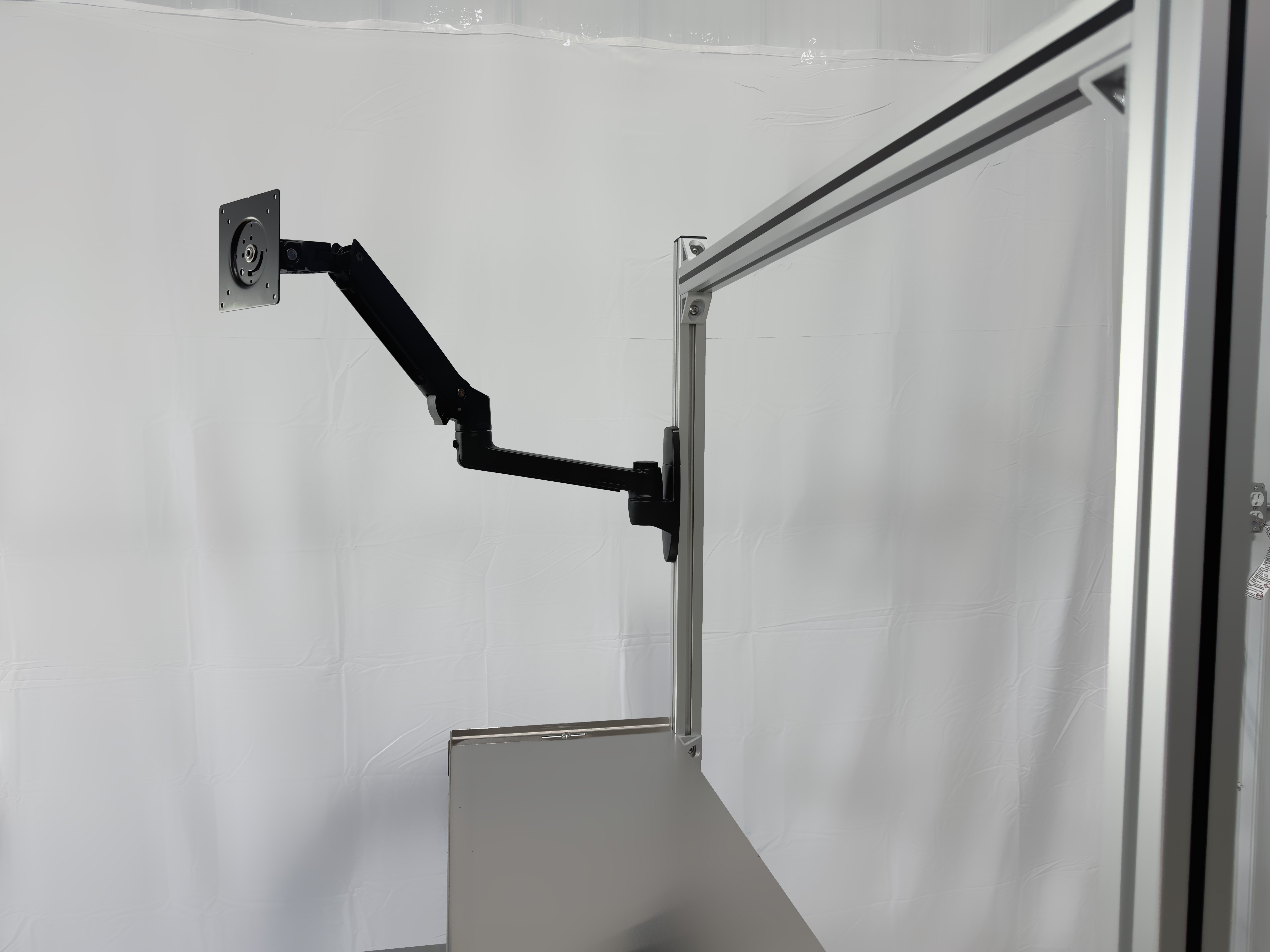 Display arm mount on medical workstation