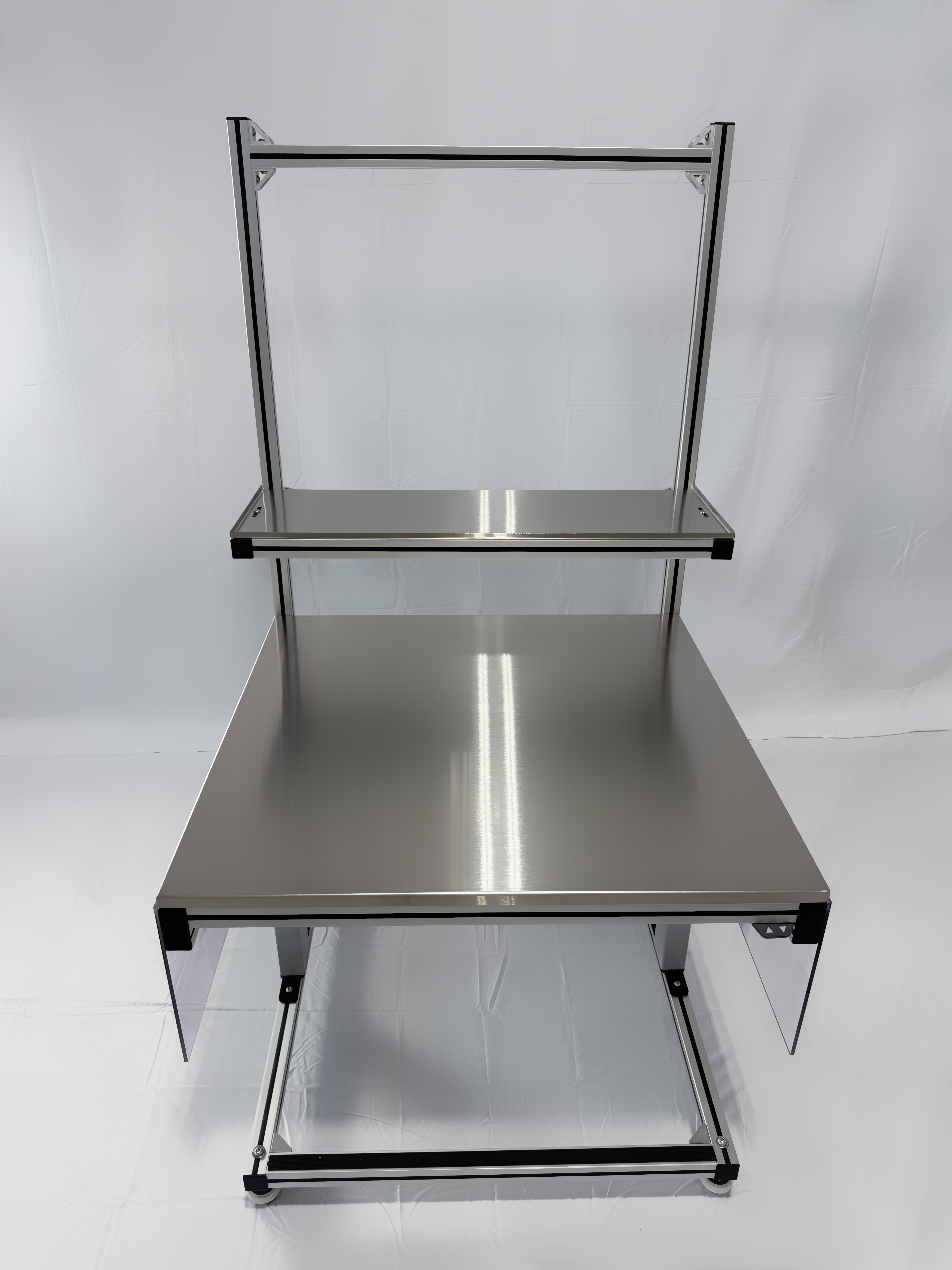 Large desk with shelf medical workstation