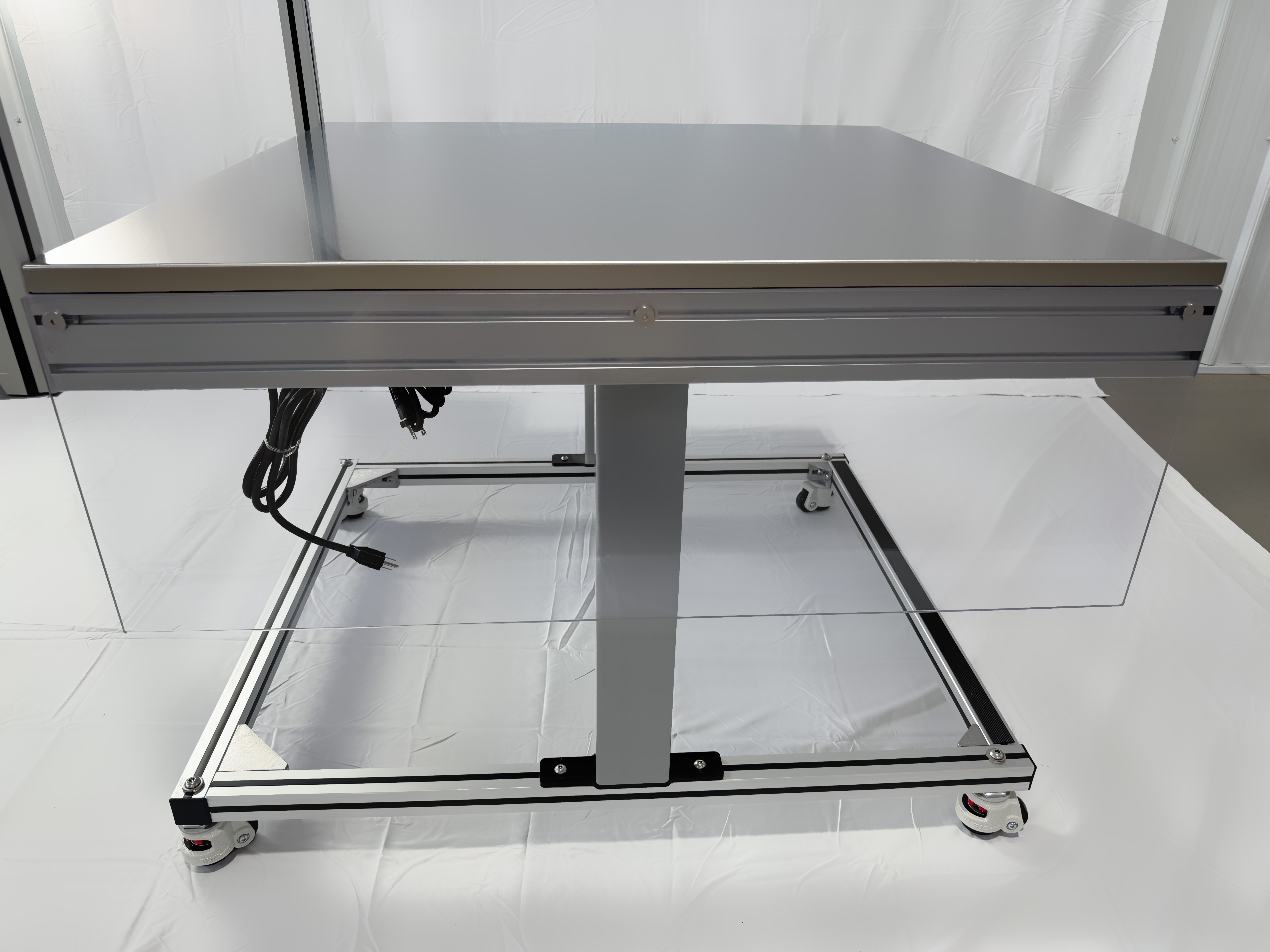 Side view of large desk workstation