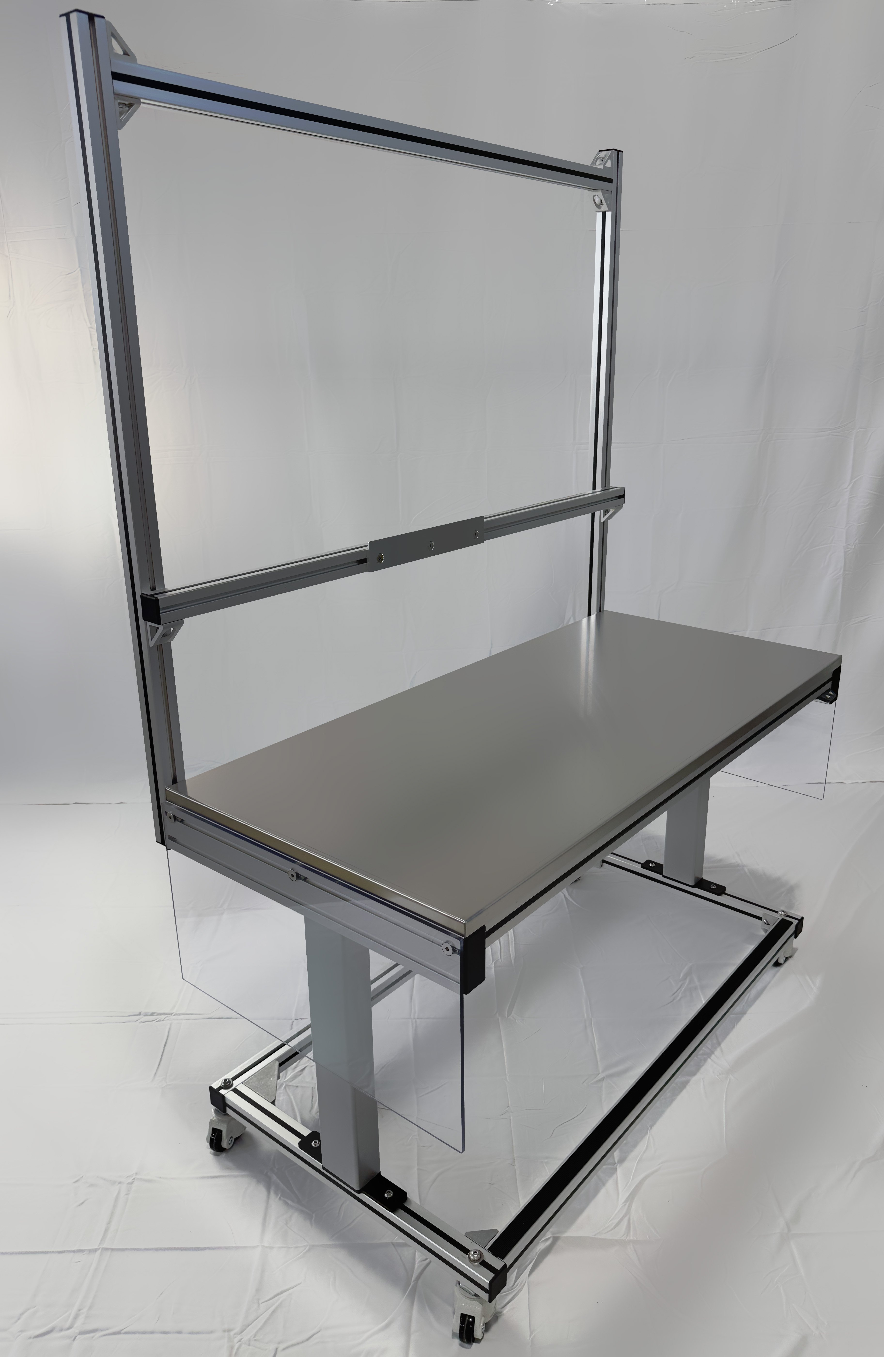 Short desk sideview of medical workstation